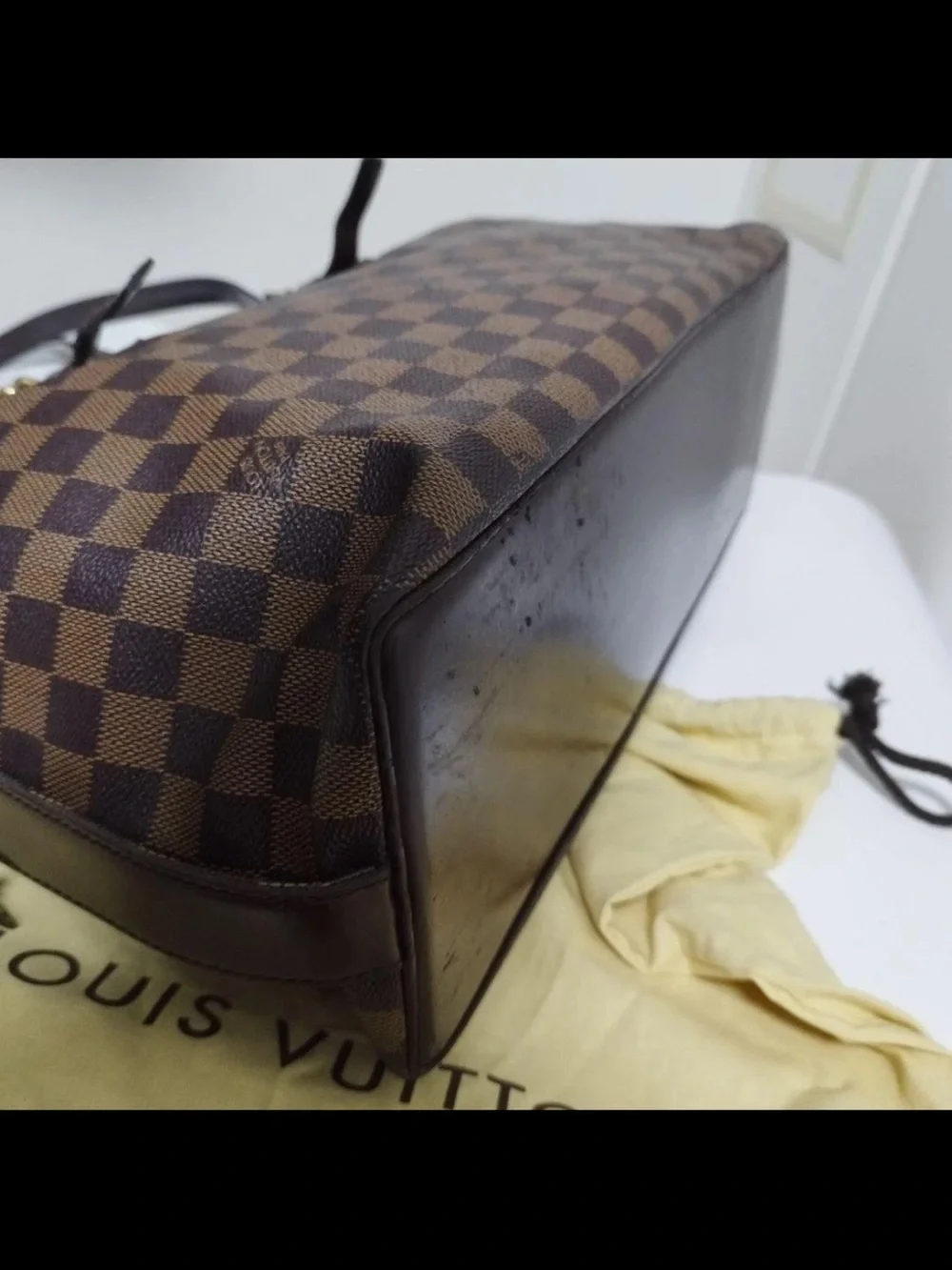 Louis Vuitton Brown Checkered Shoulder Tote
